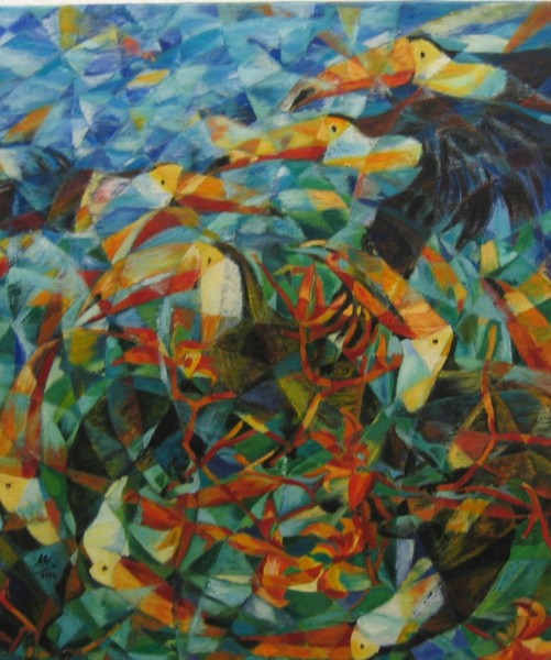 "Tucanes"
Tempera al óleo sobre lienzo
70x80
2004